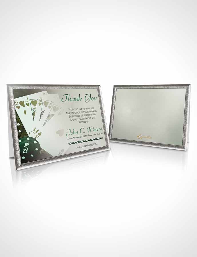 Funeral Thank You Card Template Emerald Royal Flush