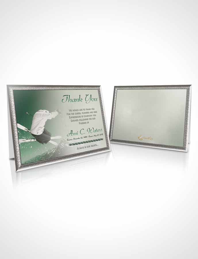 Funeral Thank You Card Template Emerald Ski Jumping