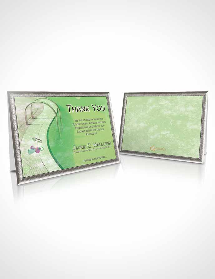 Funeral Thank You Card Template Emerald Swimming Desire