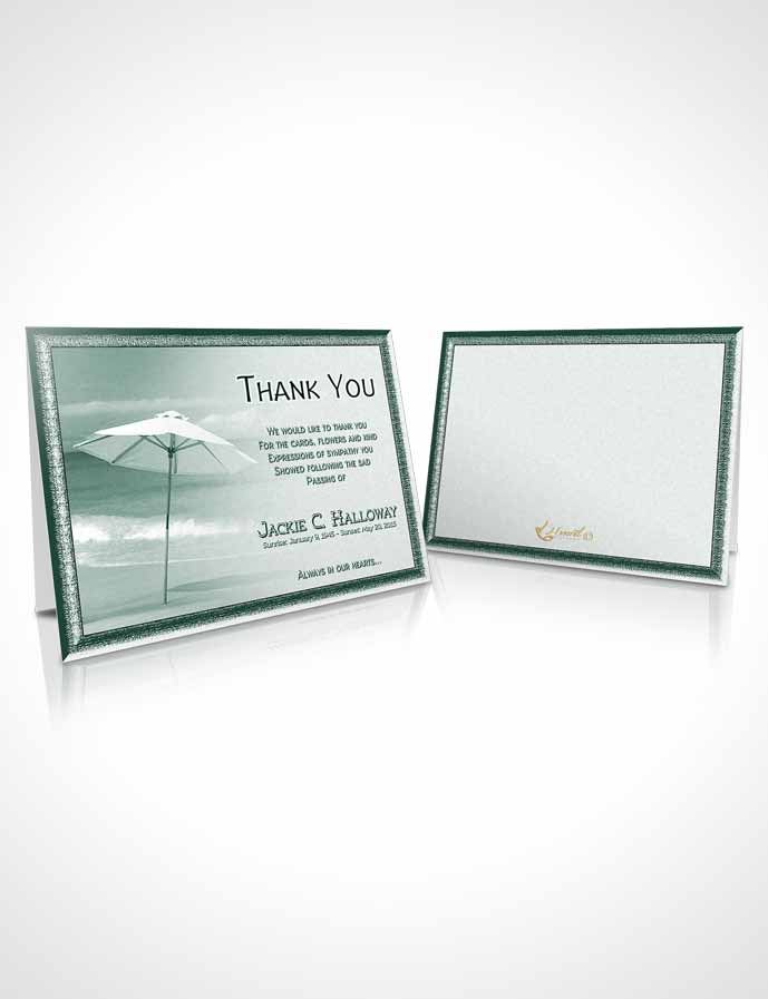 Funeral Thank You Card Template Emerald Tiki Beach
