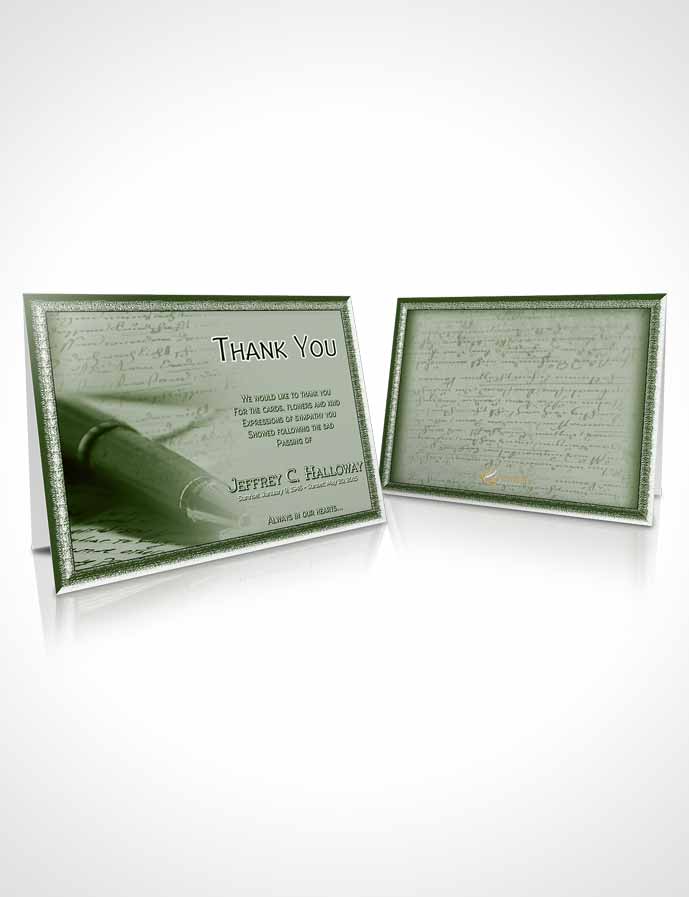 Funeral Thank You Card Template Emerald Writer