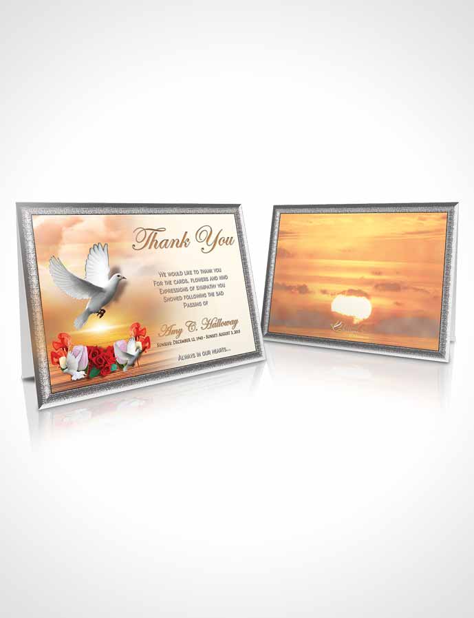 Funeral Thank You Card Template Evening Delightful Doves