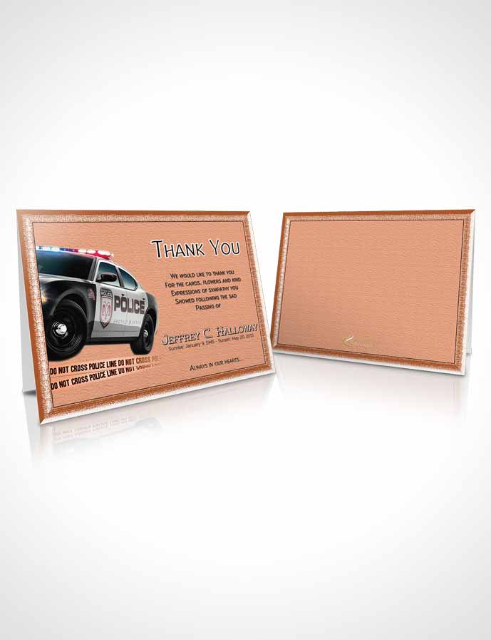 Funeral Thank You Card Template Evening Police On Duty