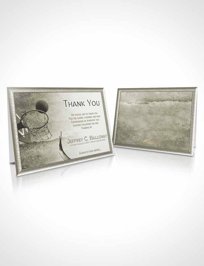 Funeral Thank You Card Template Fall Basketball Star