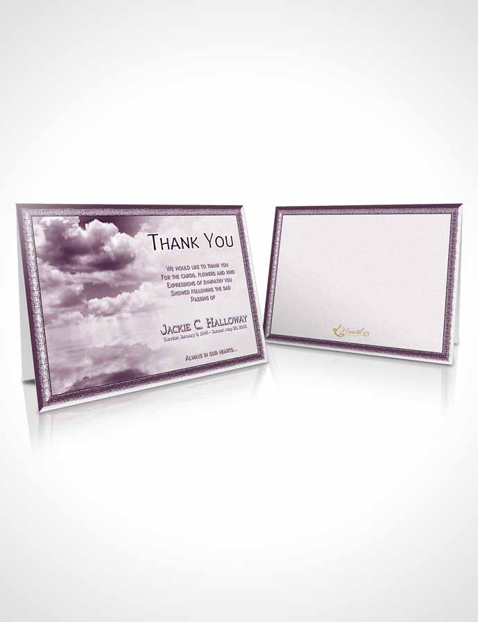 Funeral Thank You Card Template Fiery Lavender Clouds