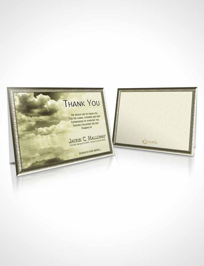 Funeral Thank You Card Template Rustic Clouds