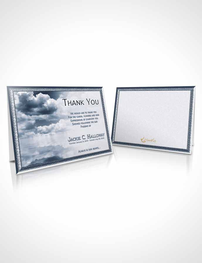 Funeral Thank You Card Template Fiery Topaz Clouds