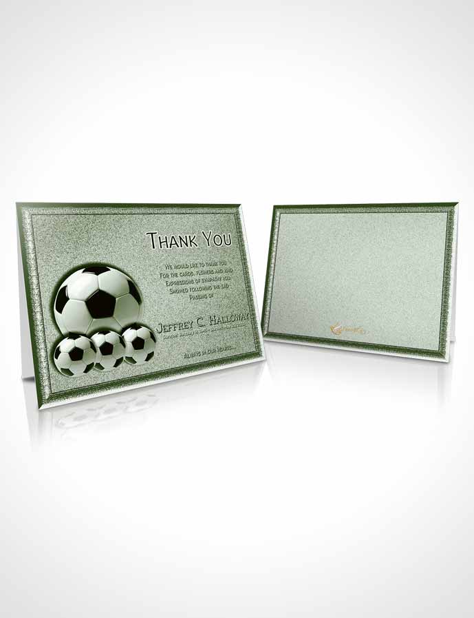 Funeral Thank You Card Template Forest Breeze Soccer Star