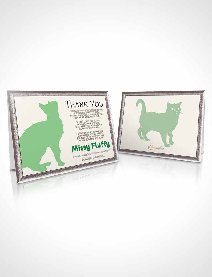Funeral Thank You Card Template Forest Fluffy Cat
