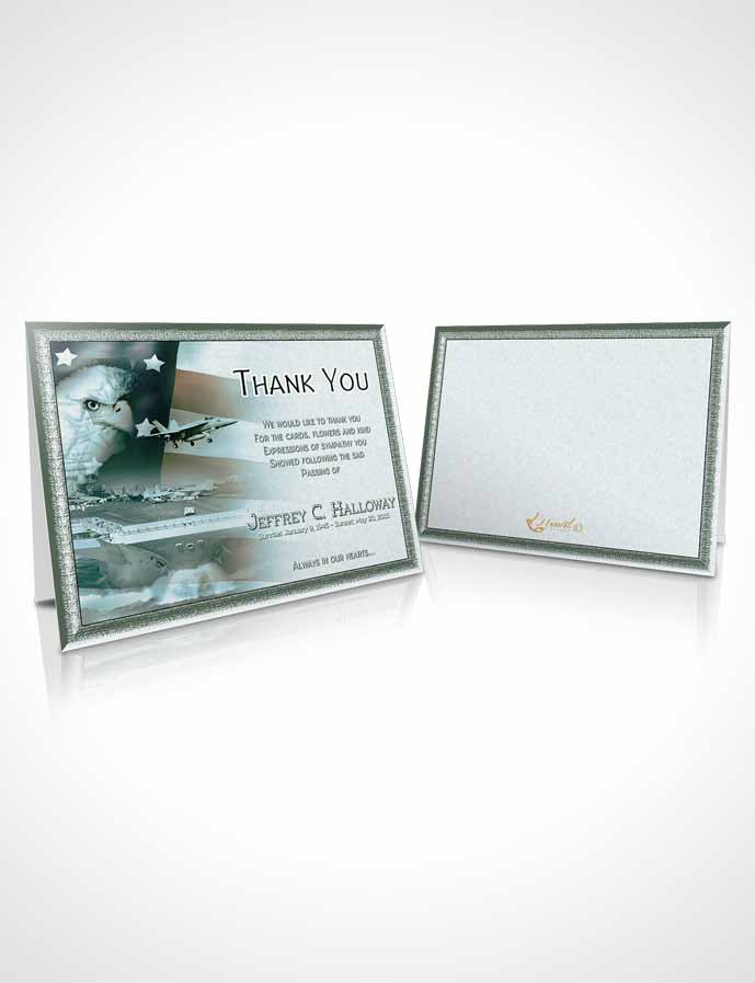 Funeral Thank You Card Template Forest Navy Salute