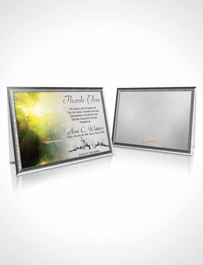 Funeral Thank You Card Template Forest River Black and White