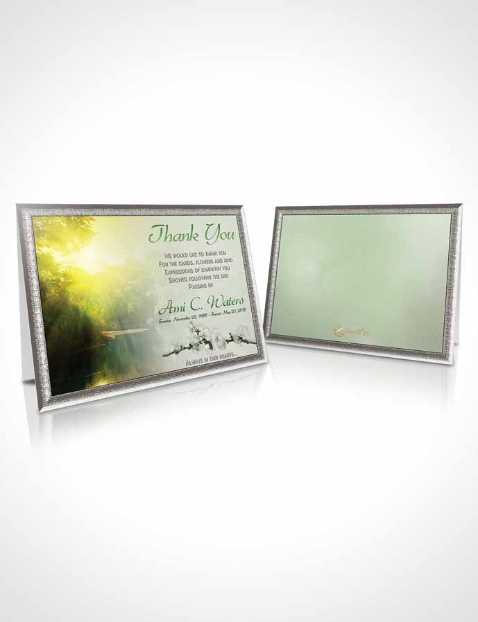 Funeral Thank You Card Template Forest River Emerald Glow