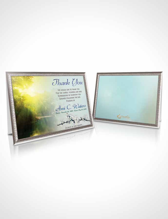 Funeral Thank You Card Template Forest River Evening Peace