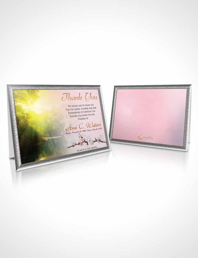 Funeral Thank You Card Template Forest River Evening Sunset
