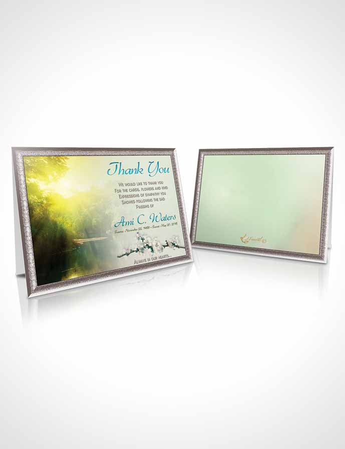 Funeral Thank You Card Template Forest River Morning Calm