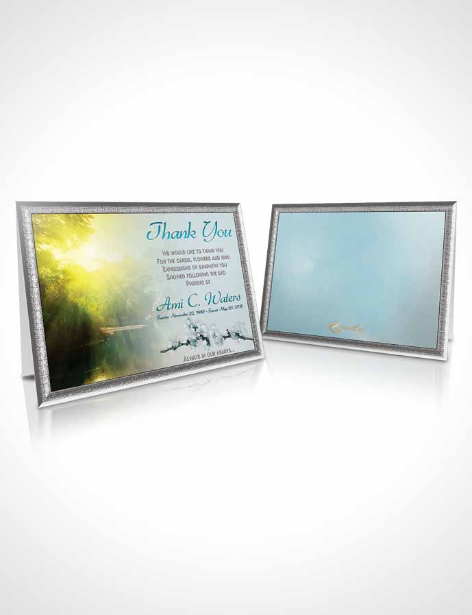 Funeral Thank You Card Template Forest River Peaceful Ocean