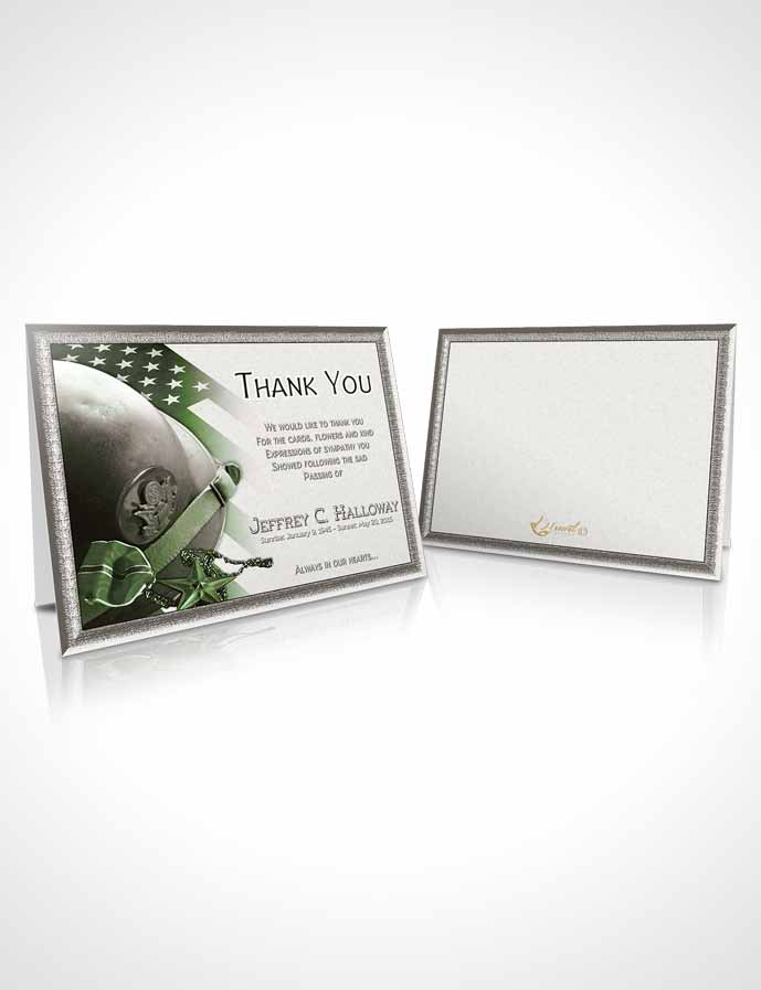 Funeral Thank You Card Template Forest Veterans Salute