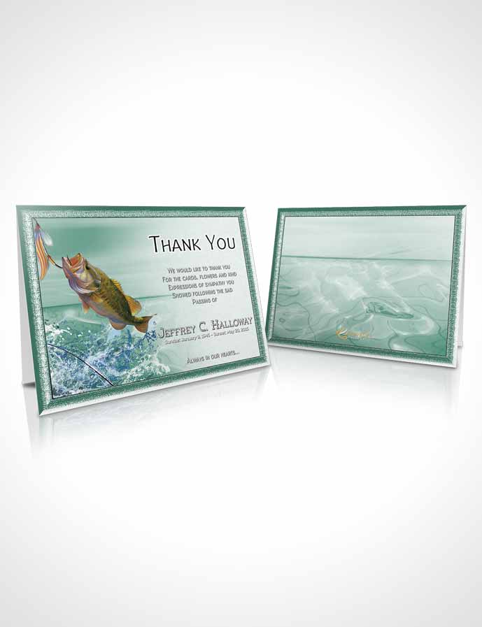 Funeral Thank You Card Template Forest Waters Calm Fisherman