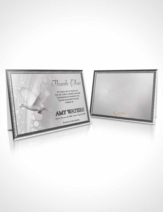 Funeral Thank You Card Template Free Spirit Black and White