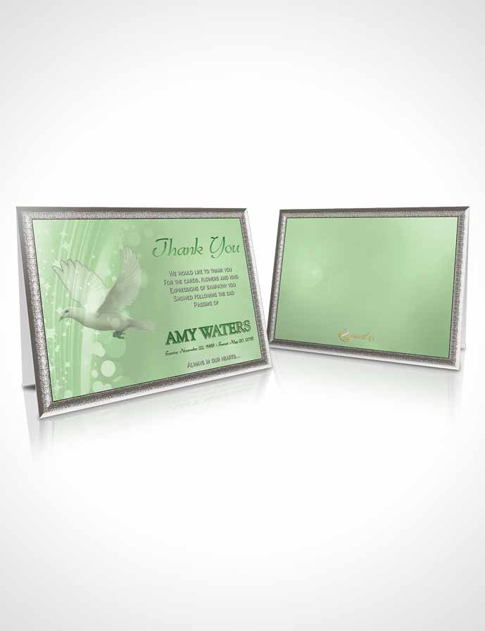 Funeral Thank You Card Template Free Spirit Emerald Glow