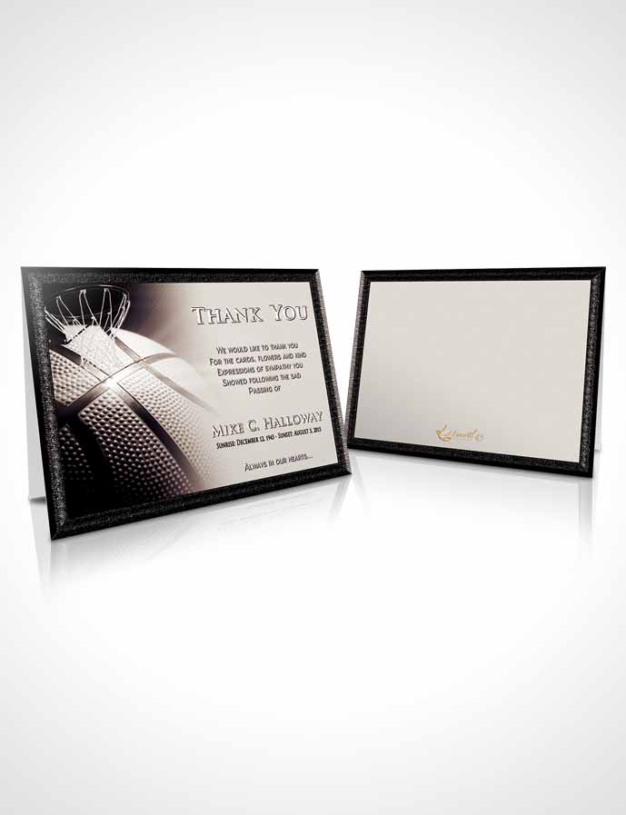 Funeral Thank You Card Template Freedom Basketball Honor