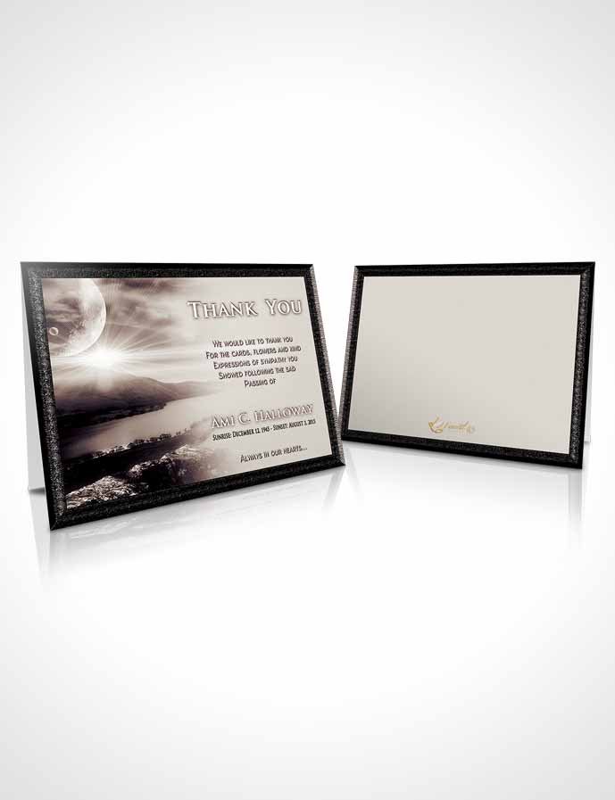 Funeral Thank You Card Template Freedom Evening Moon