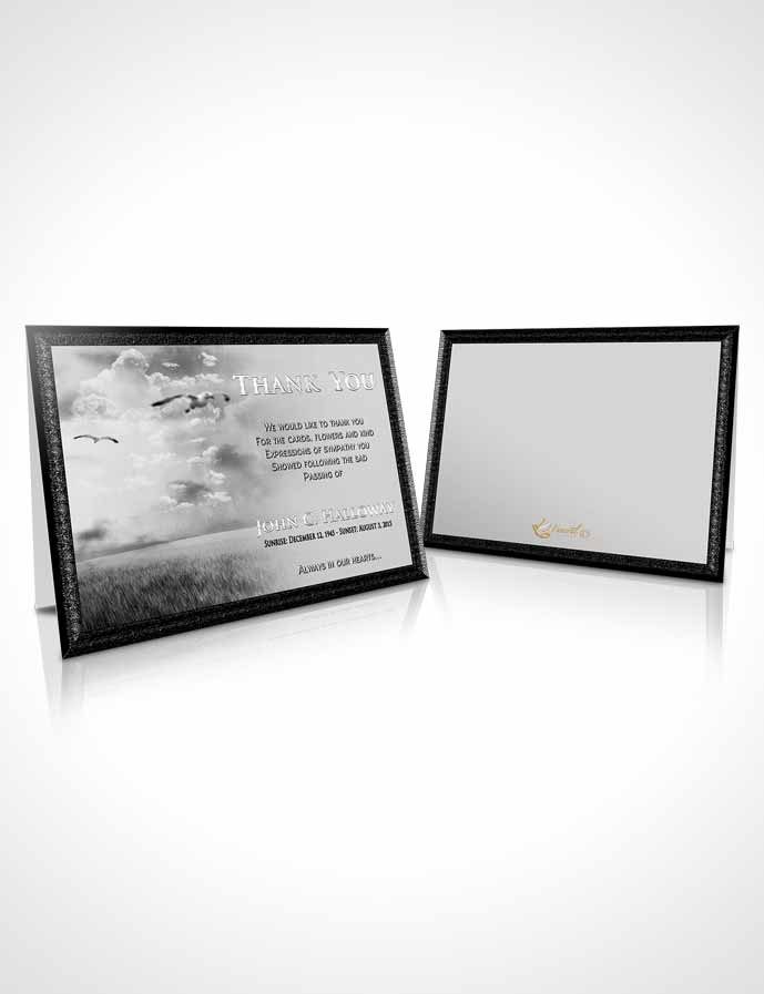 Funeral Thank You Card Template Freedom Sparkling Sky
