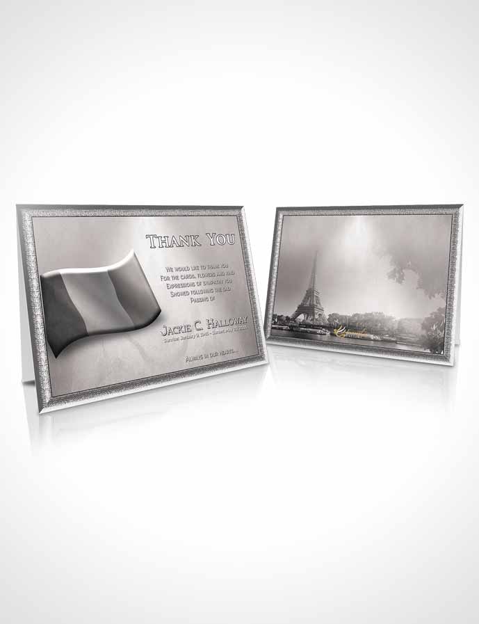 Funeral Thank You Card Template French Black and White Mist