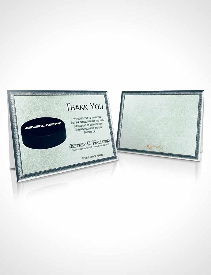 Funeral Thank You Card Template Gentle Tide Hockey Star