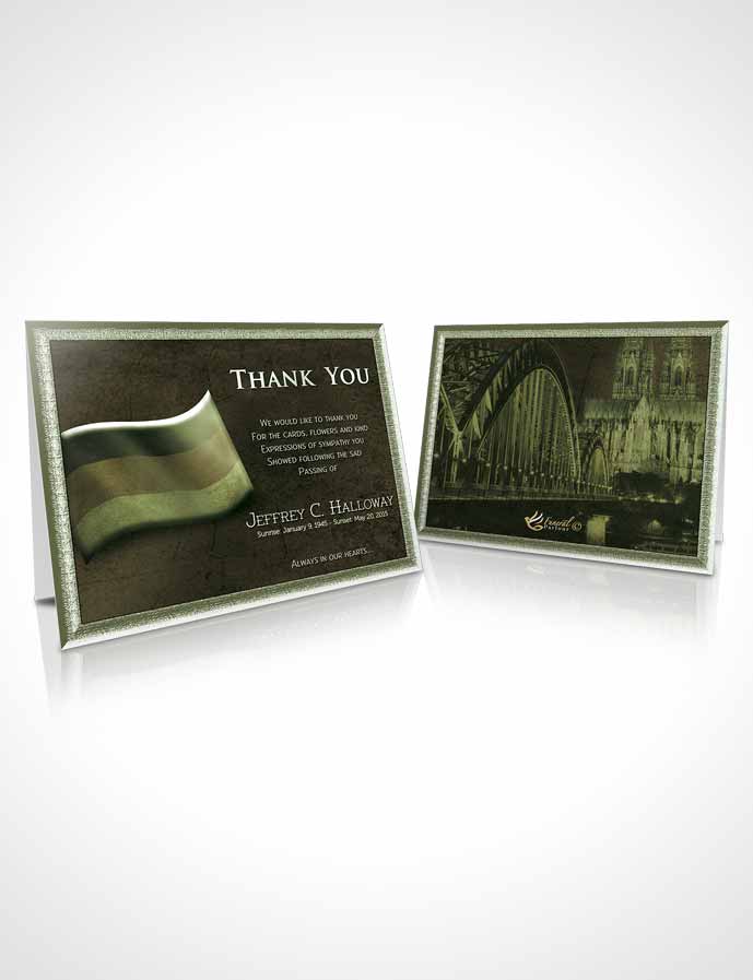 Funeral Thank You Card Template German Emerald Honor