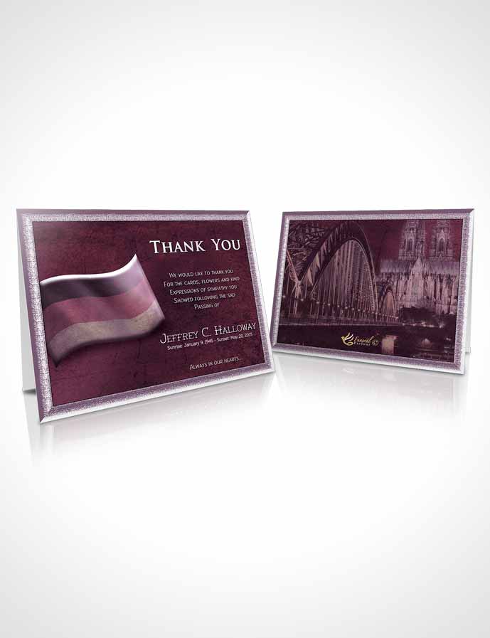 Funeral Thank You Card Template German Lavender Honor