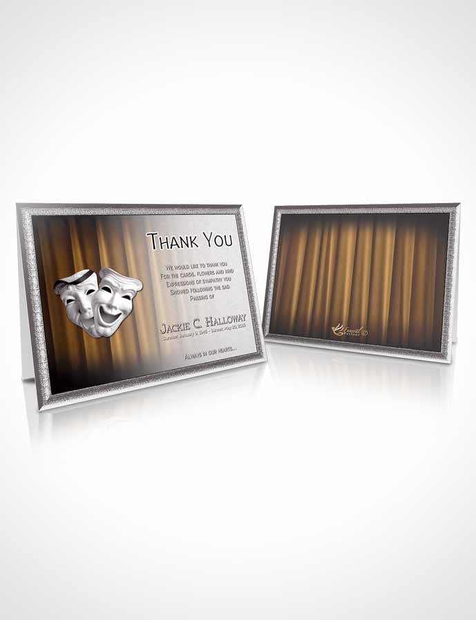 Funeral Thank You Card Template Golden Actor
