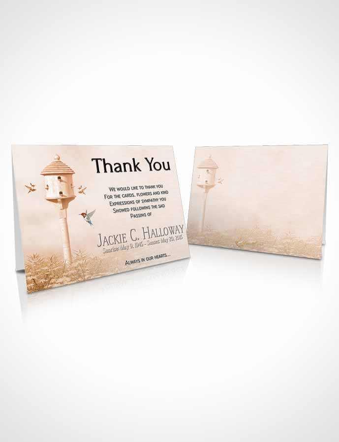 Funeral Thank You Card Template Golden Birds of a Feather