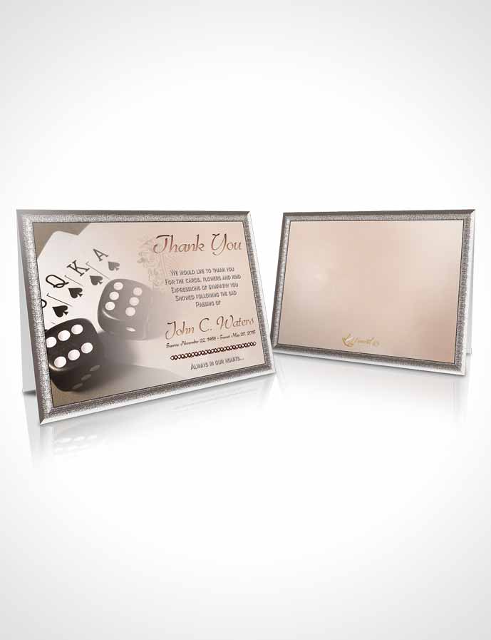 Funeral Thank You Card Template Golden Double Down