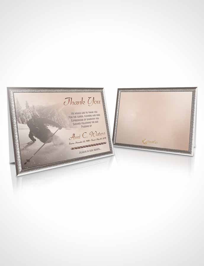 Funeral Thank You Card Template Golden Downhill Skiing