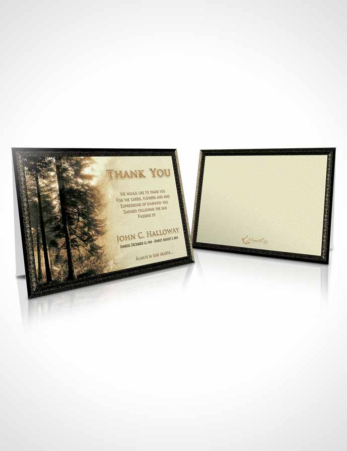Funeral Thank You Card Template Golden Forest Laughter
