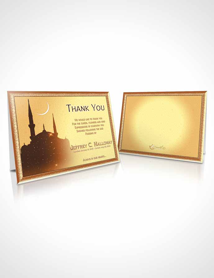 Funeral Thank You Card Template Golden Islamic Serenity