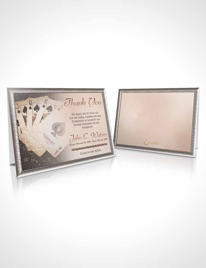 Funeral Thank You Card Template Golden King of Hands