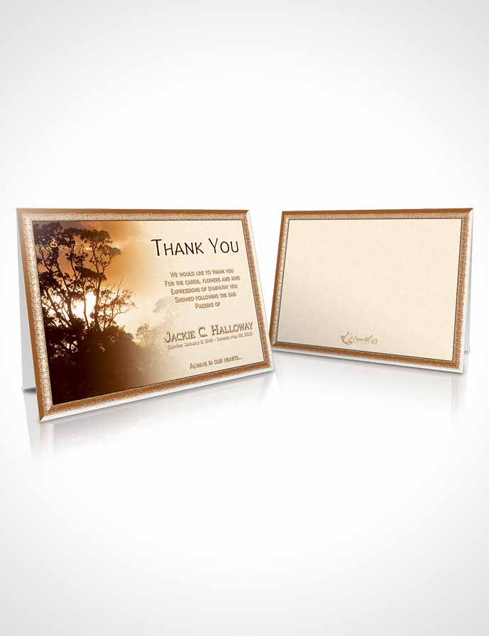 Funeral Thank You Card Template Golden Morning Sky
