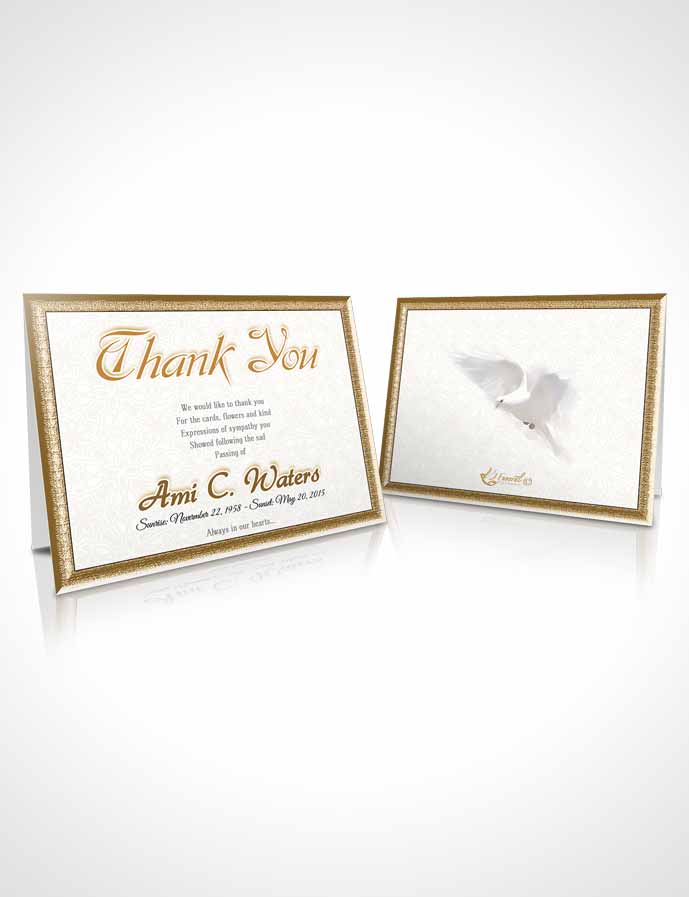 Funeral Thank You Card Template Golden Purity