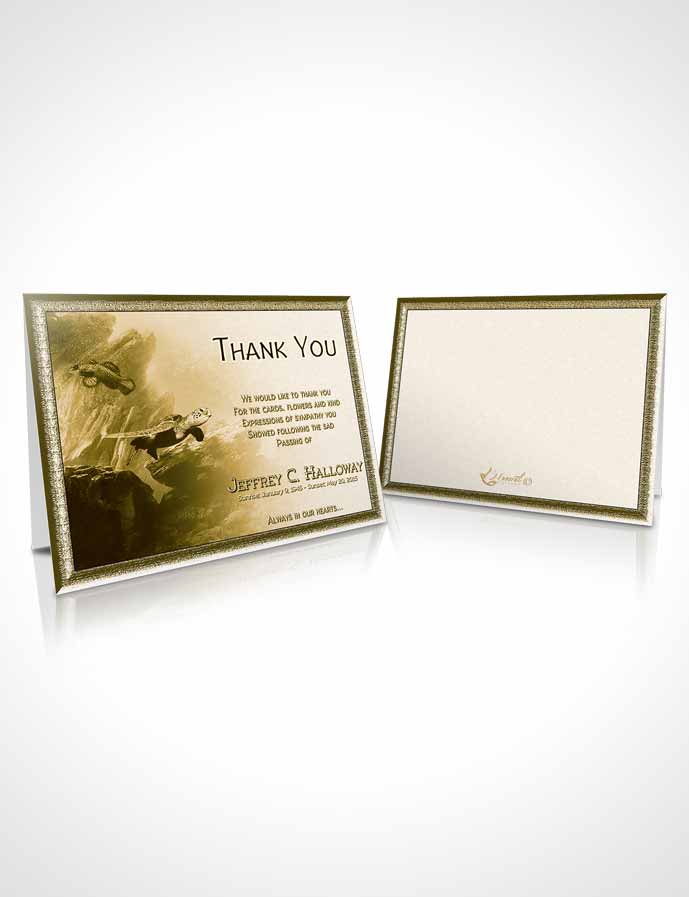 Funeral Thank You Card Template Golden Water Lover