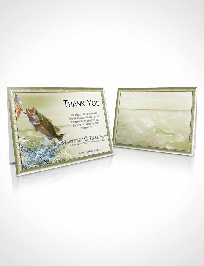 Funeral Thank You Card Template Golden Waters Calm Fisherman