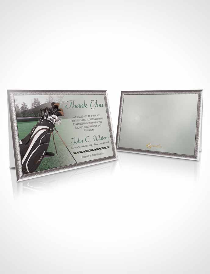 Funeral Thank You Card Template Golfing Day Autumn Sky