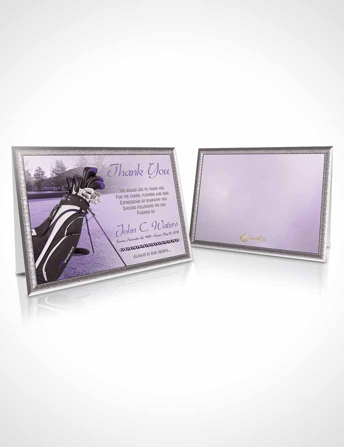 Funeral Thank You Card Template Golfing Day Lavender Honor