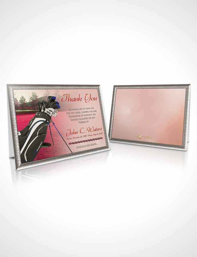 Funeral Thank You Card Template Golfing Day Strawberry Dream