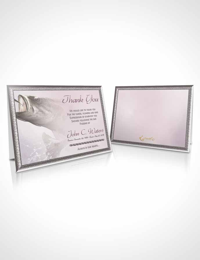 Funeral Thank You Card Template Gone Fishing Autumn Sky