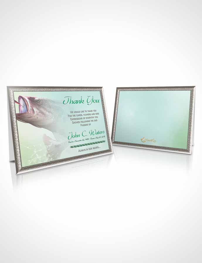 Funeral Thank You Card Template Gone Fishing Emerald Waters