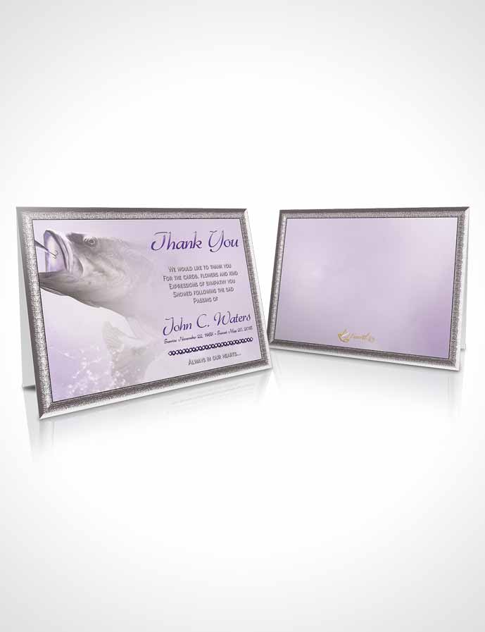Funeral Thank You Card Template Gone Fishing Lavender Honor