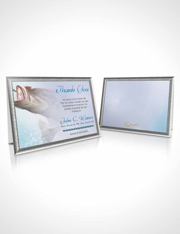Funeral Thank You Card Template Gone Fishing Turquoise Waters