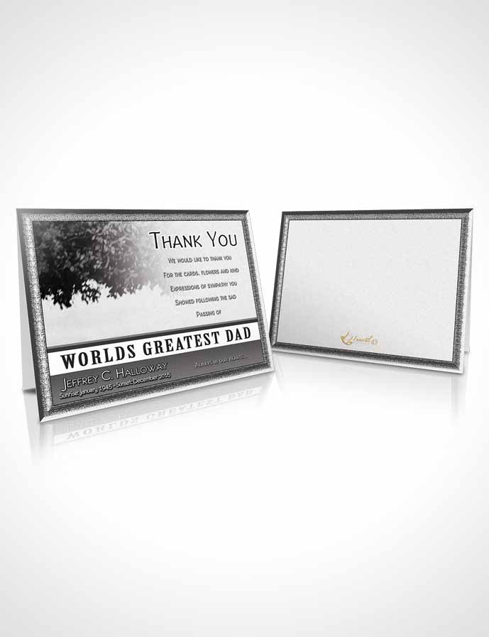 Funeral Thank You Card Template Greatest Dad Black and White